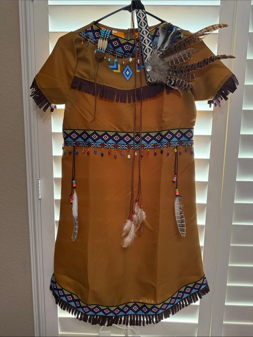 Like New ✨ kids Costume Beaded Feather Fringe Native-Inspired Dress